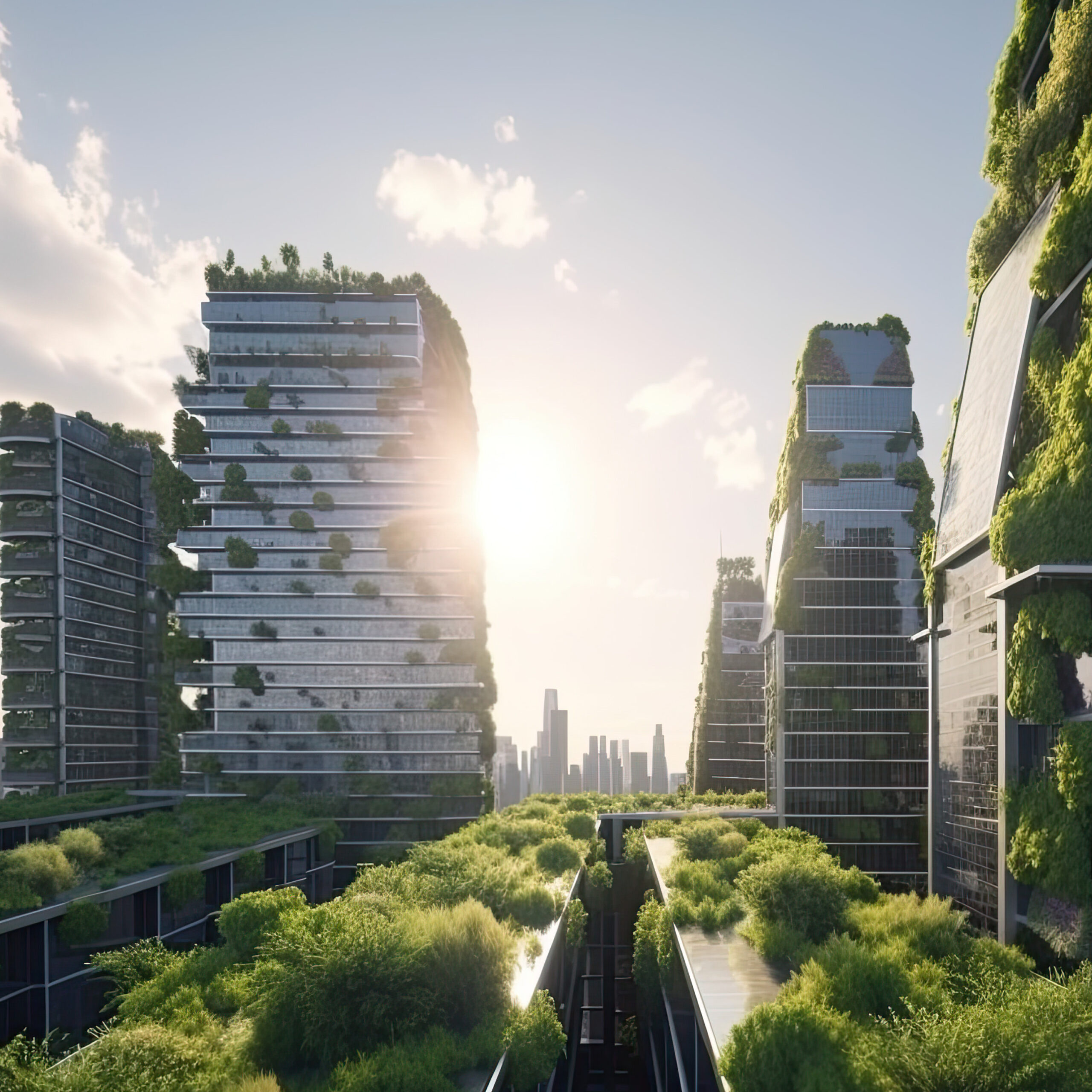 Vista de una ciudad inteligente futurista: El software de gestión energética deZem DataSuite, con sus diversas herramientas de análisis y cuadros de mando, proporciona la visión de conjunto necesaria, especialmente para aplicaciones de ciudades inteligentes con un gran número de sensores IoT.